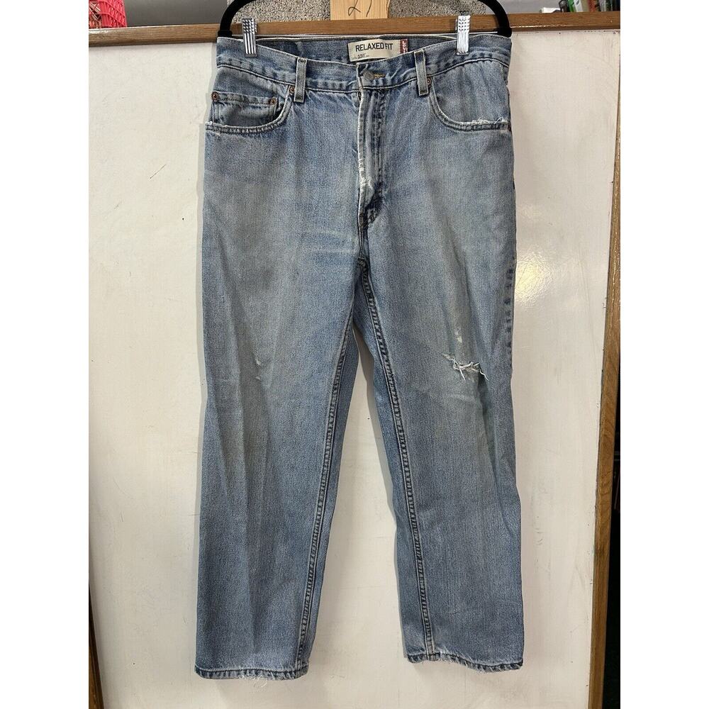 Levis 550 Relaxed Fit Mens Jeans‎ 34X30 Actual 34X29 Tapered Distress Y2K Thrash